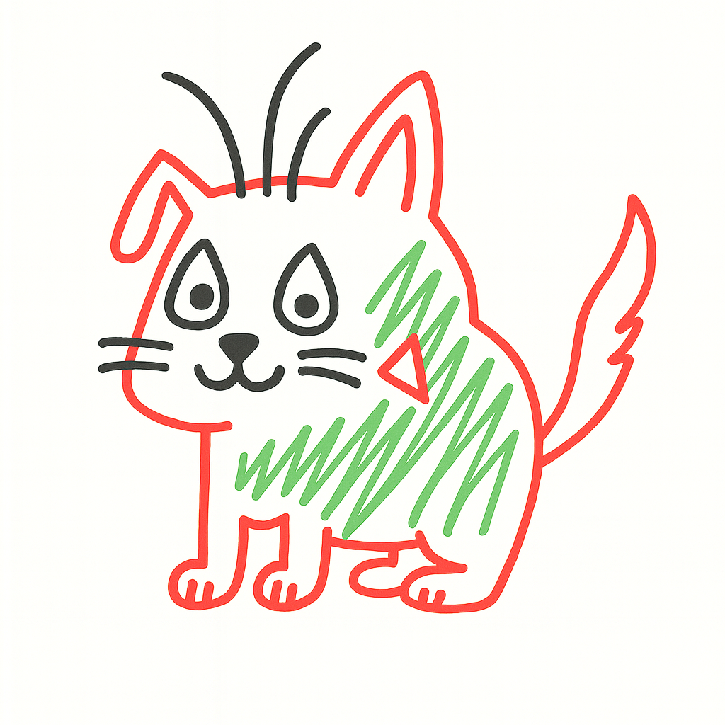 Hand-drawn cat
