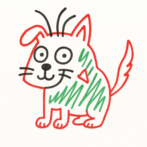 Hand-drawn dog